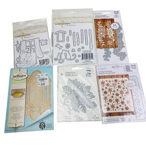 Various Christmas Stamp & Die Cut Sets Lot of 6 Colorado Spellbinders Momenta